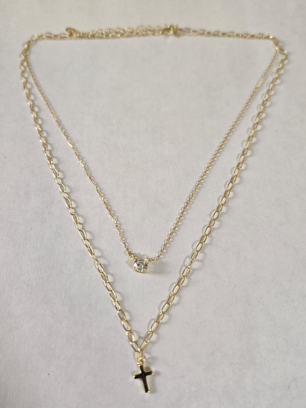 Argento Vivo Gold Plated Over Sterling Silver Layered Cz Necklace - Picture 3 of 7